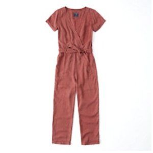Abercrombie Utility Jumpsuit in Terracotta Red XS